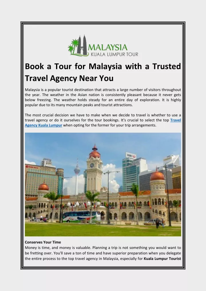 book a tour for malaysia with a trusted travel