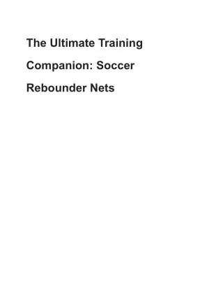 The Ultimate Training Companion_ Soccer Rebounder Nets