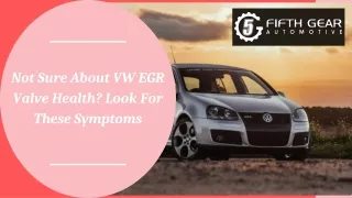 Not Sure About VW EGR Valve Health Look For These Symptoms