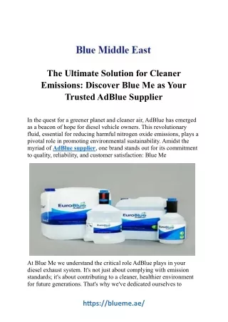 Your Trusted AdBlue Supplier