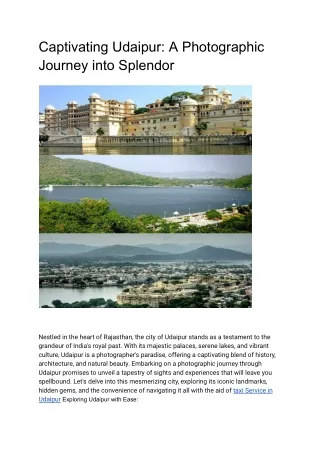 Captivating Udaipur_ A Photographic Journey into Splendor