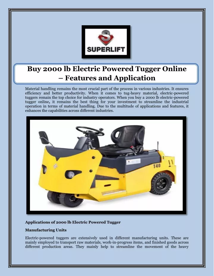 buy 2000 lb electric powered tugger online