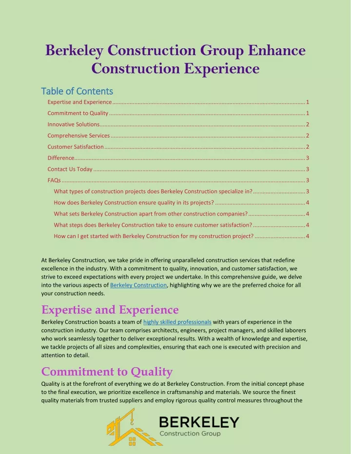 berkeley construction group enhance construction