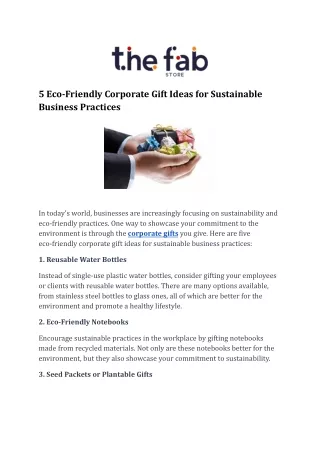 5 Eco-Friendly Corporate Gift Ideas for Sustainable Business Practices