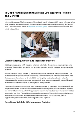 In Good Hands Exploring Allstate Life Insurance Policies and Benefits