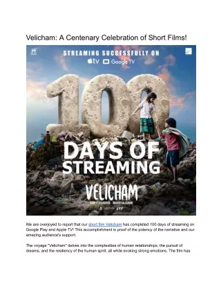 Velicham_ A Centenary Celebration of Short Films