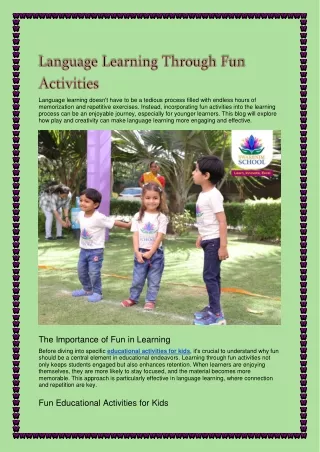 Language Learning Through Fun Activities