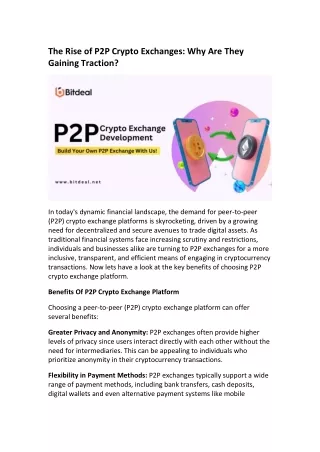 The Rise of P2P Crypto Exchanges