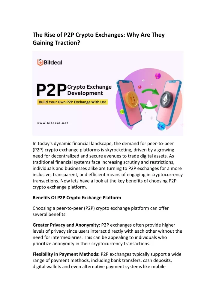 the rise of p2p crypto exchanges why are they