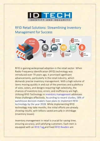 RFID Retail Solutions - Streamlining Inventory Management for Success