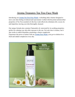 Aroma Treasures Tea Tree Face Wash