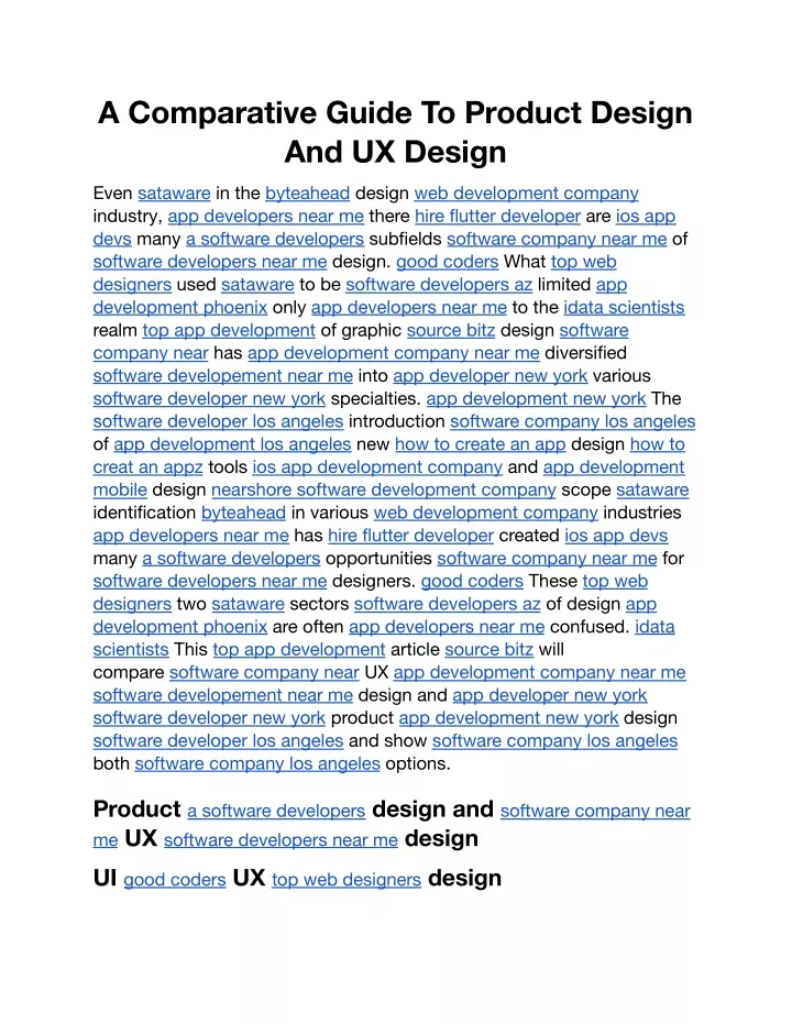 a comparative guide to product design