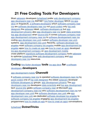21 free coding tools for developers