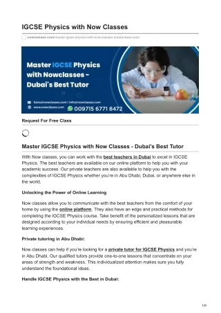 nowclasses.com-IGCSE Physics with Now Classes