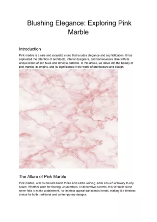 Blushing Elegance_ Exploring Pink Marble