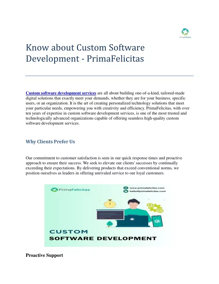 know about custom software development primafelicitas