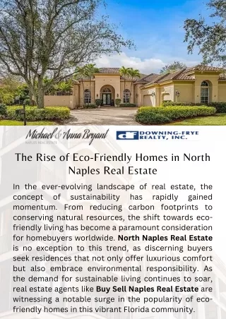 The Rise of Eco-Friendly Homes in North Naples Real Estate