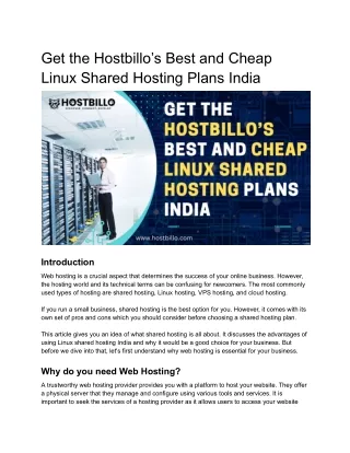 Get the Hostbillo’s Best Linux Shared Hosting Plans