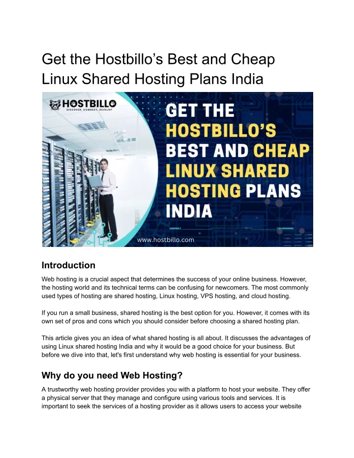 get the hostbillo s best and cheap linux shared