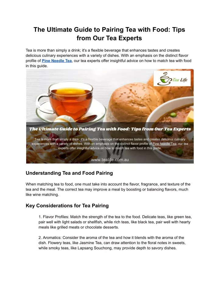 the ultimate guide to pairing tea with food tips