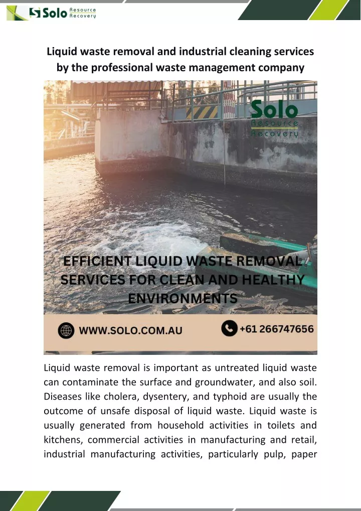 liquid waste removal and industrial cleaning