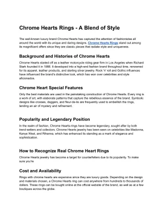 chrome hearts rings a blend of style