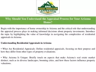 Why Should You Understand the Appraisal Process for Your Arizona Home
