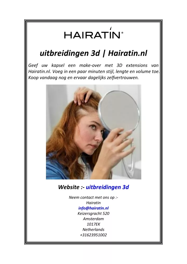 uitbreidingen 3d hairatin nl