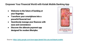 Kotak Mahindra Bank’s official mobile banking app for Android phones.