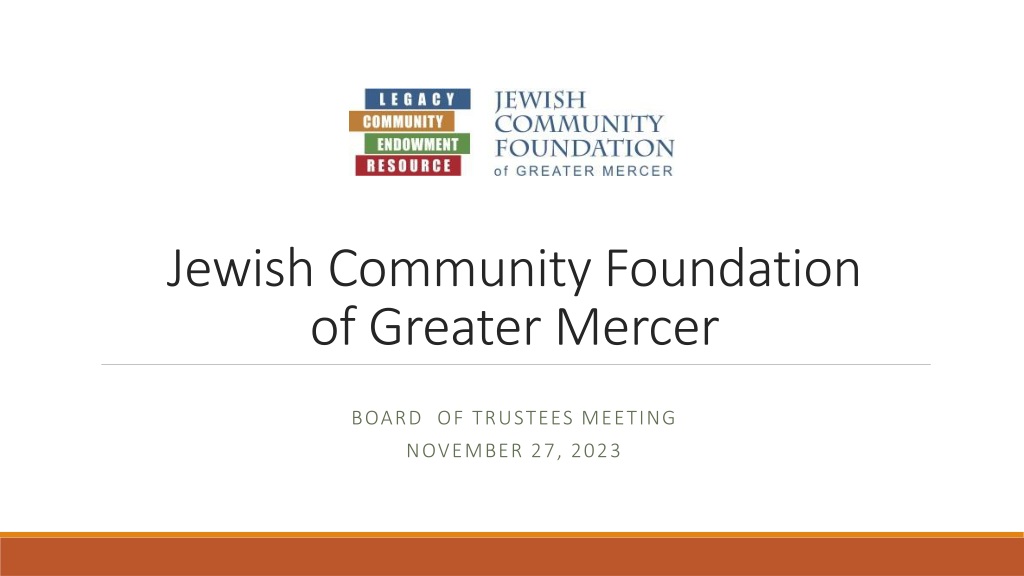 jewish community foundation of greater mercer board of trustees meeting summary november 27 20