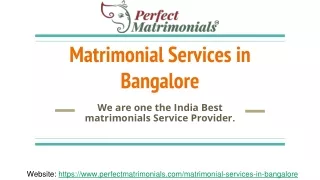 Matrimonial Services in Bangalore