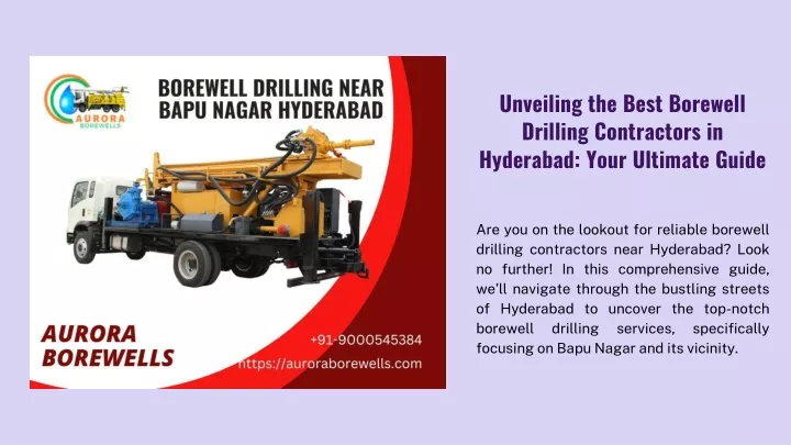 unveiling the best borewell drilling contractors