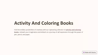 Activity And Coloring Books