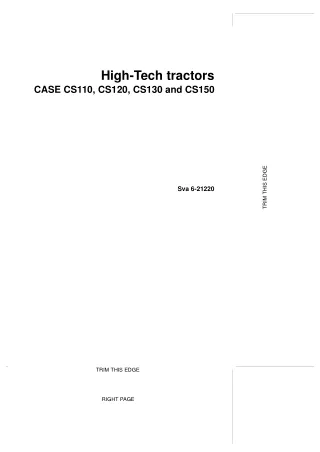 Case CS110 CS120 CS130 and CS150 High-Tech Tractors Operator’s Manual Instant Download (Publication No.6-21220)