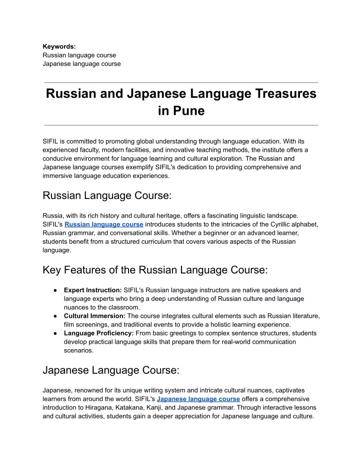 keywords russian language course japanese