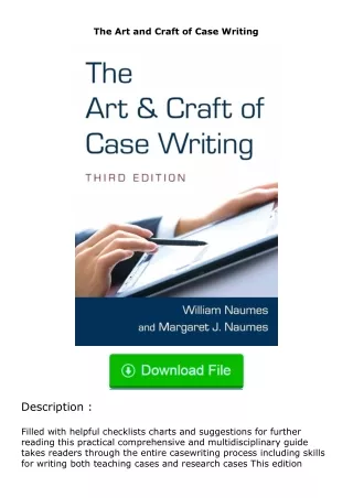PDF✔Download❤ The Art and Craft of Case Writing