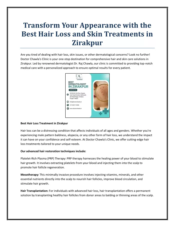 transform your appearance with the best hair loss