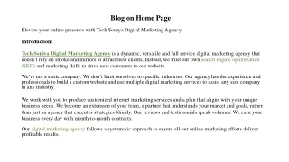 blog on home page