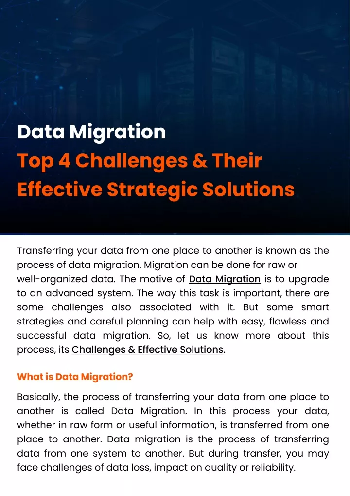 data migration top 4 challenges their effective
