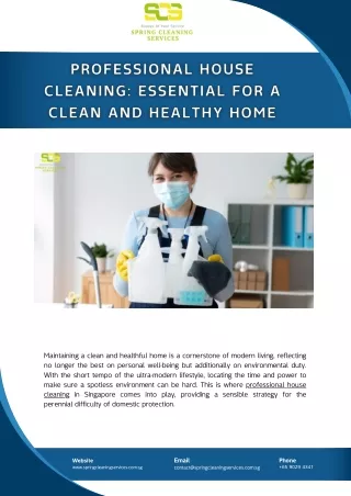 Professional House Cleaning Essential for a Clean and Healthy Home