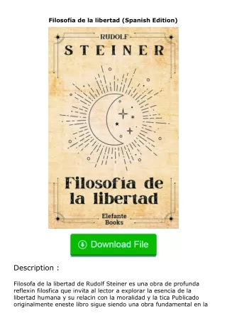 Download❤[READ]✔ Filosofía de la libertad (Spanish Edition)