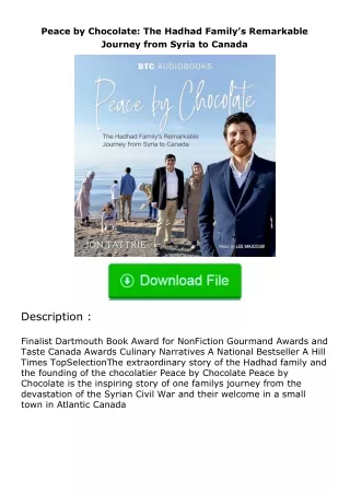 pdf❤(download)⚡ Peace by Chocolate: The Hadhad Family’s Remarkable Journey from Syria to Canada