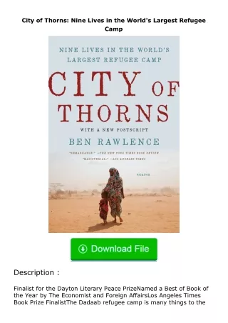 Download⚡PDF❤ City of Thorns: Nine Lives in the World's Largest Refugee Camp