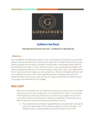 Trust in Every Bond: Godfather Bail Bond Services