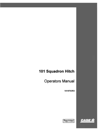 Case IH 101 Squadron Hitch Operator’s Manual Instant Download (Publication No.1019703R3)