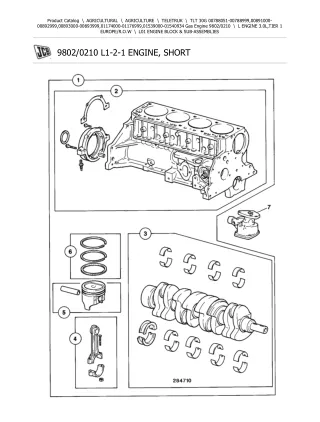 JCB TLT 30G (Gas Engine) Teletruk Parts Catalogue Manual (Serial Number 00788051-00788999)