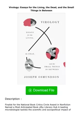 (❤️pdf)full✔download Virology: Essays for the Living, the Dead, and the Small Things in Between