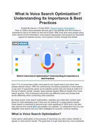 What Is Voice Search Optimization? Understanding Its Importance & Best Practices