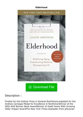 [READ]⚡PDF✔ Elderhood