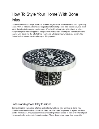 How To Style Your Home With Bone Inlay